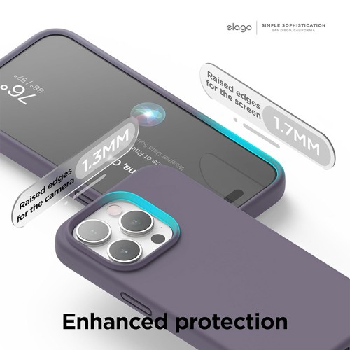 Elago для iPhone 15 Pro Max чехол Soft silicone (Liquid) Deep Lavender
