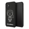 Чехол Karl Lagerfeld Liquid silicone Ikonik outlines Hard для iPhone 11, черный/белый