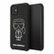 Чехол Karl Lagerfeld Liquid silicone Ikonik outlines Hard для iPhone 11, черный/белый