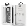 Чехол Karl Lagerfeld Liquid silicone Ikonik outlines Hard для iPhone 11, черный/белый