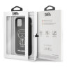 Чехол Karl Lagerfeld Liquid silicone Ikonik outlines Hard для iPhone 11, черный/белый