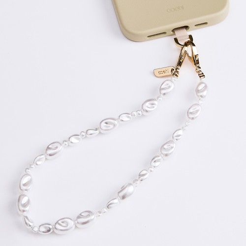 Uniq COEHL Perla Charm Handstrap подвеска на телефон из бусин, Pearl White