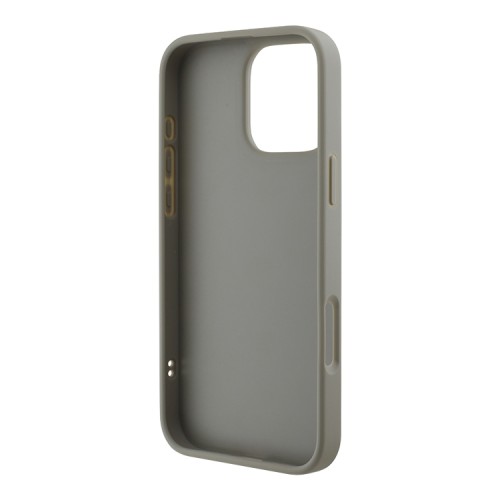 DKNY для iPhone 16 Pro Max чехол PU Quilted Stack metal logo Hard Grey