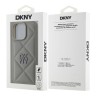 DKNY для iPhone 16 Pro Max чехол PU Quilted Stack metal logo Hard Grey