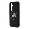Karl Lagerfeld для Galaxy S25+ чехол Liquid Silicone NFT Karl & Choupette Head Hard Black (MagSafe)