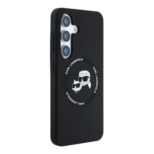 Karl Lagerfeld для Galaxy S25+ чехол Liquid Silicone NFT Karl & Choupette Head Hard Black (MagSafe)