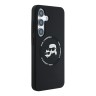 Karl Lagerfeld для Galaxy S25+ чехол Liquid Silicone NFT Karl & Choupette Head Hard Black (MagSafe)
