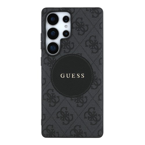 Guess для Galaxy S25 Ultra чехол PU 4G with Round Patch Metal logo Hard Black (MagSafe)