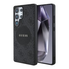 Guess для Galaxy S25 Ultra чехол PU 4G with Round Patch Metal logo Hard Black (MagSafe)