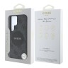 Guess для Galaxy S25 Ultra чехол PU 4G with Round Patch Metal logo Hard Black (MagSafe)