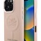 Karl Lagerfeld для iPhone 16 Pro Max чехол PU Initials & Metal logo Hard Pink (MagSafe)