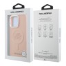 Karl Lagerfeld для iPhone 16 Pro Max чехол PU Initials & Metal logo Hard Pink (MagSafe)