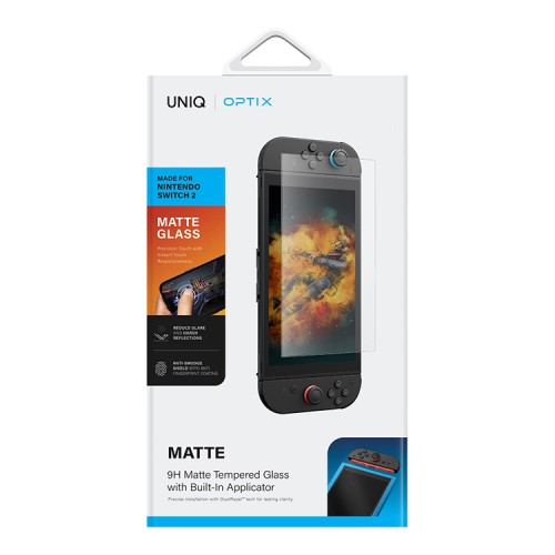 Uniq стекло для Nintendo Switch 2 OPTIX Matte Clear (+installer)