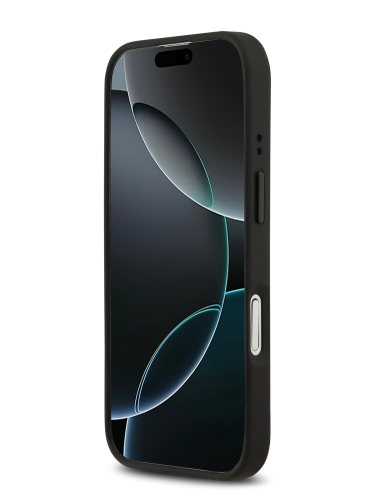 BMW для iPhone 17 чехол M-series PU Carbon/Smooth Metal logo Hard Black/Blue (MagSafe)
