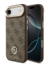 Guess для iPhone Air чехол PU 4G Diamond metal logo Gold camera Hard Brown (MagSafe)