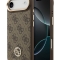 Guess для iPhone Air чехол PU 4G Diamond metal logo Gold camera Hard Brown (MagSafe)
