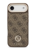 Guess для iPhone Air чехол PU 4G Diamond metal logo Gold camera Hard Brown (MagSafe)