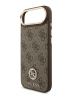 Guess для iPhone Air чехол PU 4G Diamond metal logo Gold camera Hard Brown (MagSafe)