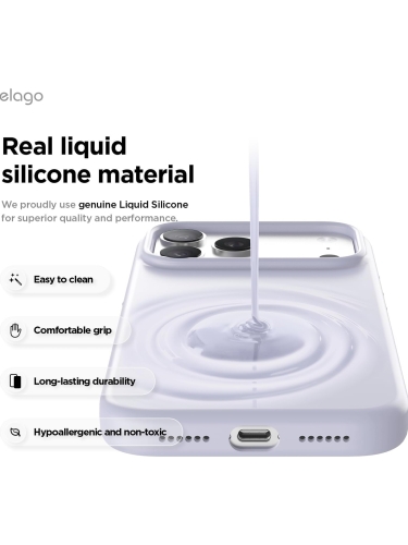 Elago для iPhone 17 Pro Max чехол Magnetic Silicone Purple (MagSafe)