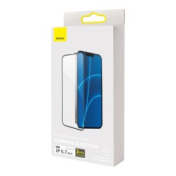 Baseus Full Glass для iPhone 13 Pro Max (2 шт), черная рамка