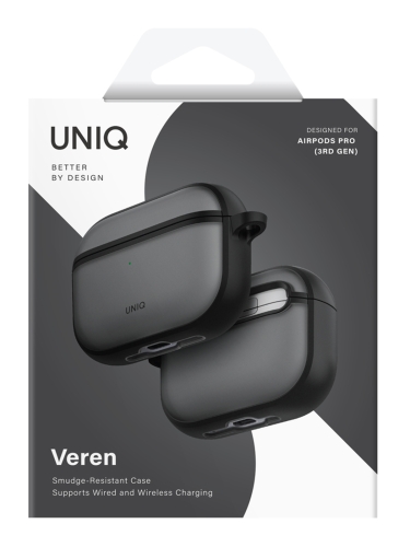 Uniq для Airpods Pro 3 чехол Veren Shockproof with carabin Smoky Frost