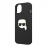 Чехол Karl Lagerfeld Karl's head Patch (metal) Hard для iPhone 13, черный