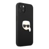 Чехол Karl Lagerfeld Karl's head Patch (metal) Hard для iPhone 13, черный