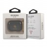 Чехол Guess Transparent Glitter 4G с карабином для Airpods Pro, черный