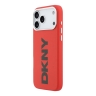 DKNY для iPhone 17 Pro Max чехол PU Full Wrapped leather Verical logo Metal Cam Hard Red (MagSafe)