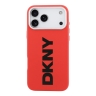 DKNY для iPhone 17 Pro Max чехол PU Full Wrapped leather Verical logo Metal Cam Hard Red (MagSafe)