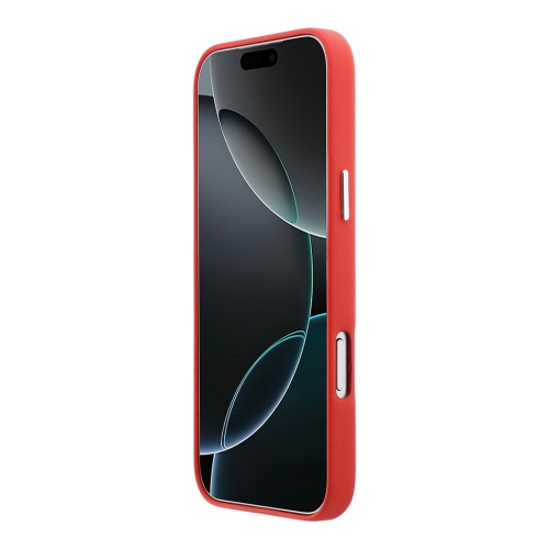 DKNY для iPhone 17 Pro Max чехол PU Full Wrapped leather Verical logo Metal Cam Hard Red (MagSafe)