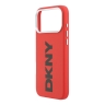 DKNY для iPhone 17 Pro Max чехол PU Full Wrapped leather Verical logo Metal Cam Hard Red (MagSafe)