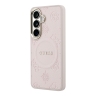 Guess для Galaxy S26+ чехол PU Saffiano Peony Metal logo & Camera Hard Pink (MagSafe)