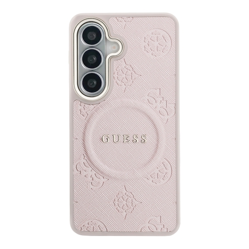 Guess для Galaxy S26+ чехол PU Saffiano Peony Metal logo & Camera Hard Pink (MagSafe)