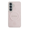 Guess для Galaxy S26+ чехол PU Saffiano Peony Metal logo & Camera Hard Pink (MagSafe)