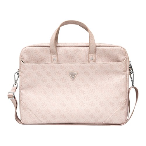 Сумка Guess 4G Bag with Triangle metal logo для ноутбуков 15-16 дюймов, розовая