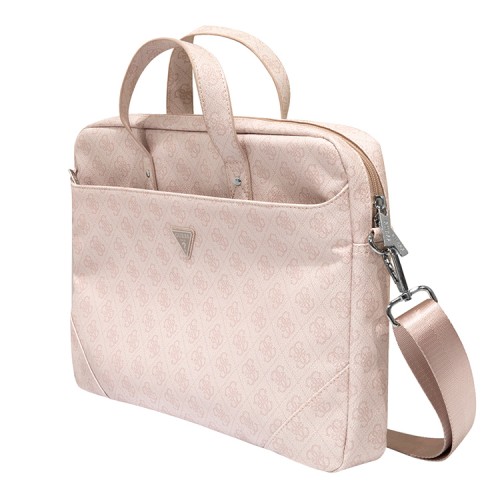 Сумка Guess 4G Bag with Triangle metal logo для ноутбуков 15-16 дюймов, розовая