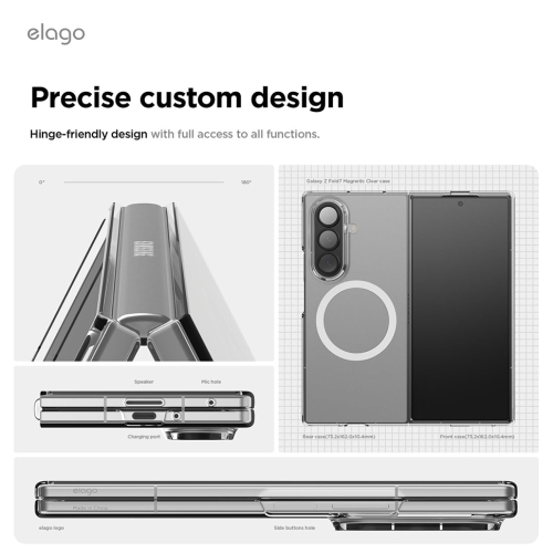 Elago для Galaxy Z Fold7 чехол Magnetic PC Clear (MagSafe)