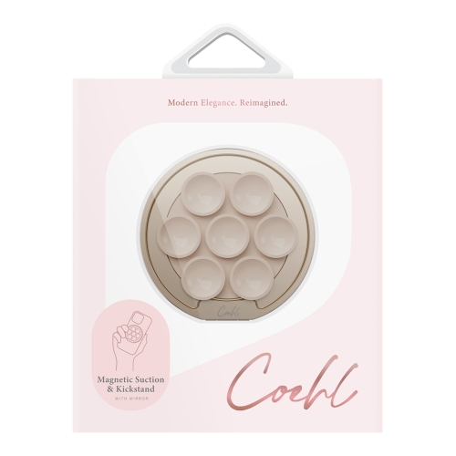 Uniq магнитный держатель COEHL LUNA Magnetic Suction Kickstand with Mirror Milk Sand
