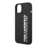 Чехол Lagerfeld Liquid silicone Elongated RSG logo Hard для iPhone 14, черный