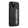 Чехол Lagerfeld Liquid silicone Elongated RSG logo Hard для iPhone 14, черный