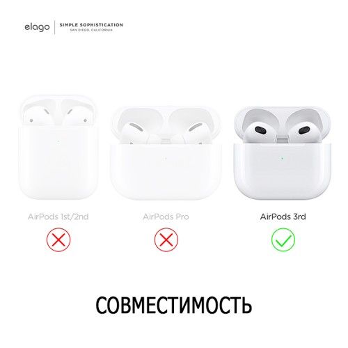 Накладки Elago Earbuds Hooks Cover для AirPods 3 (2021), Nightglow Blue (4 пары)