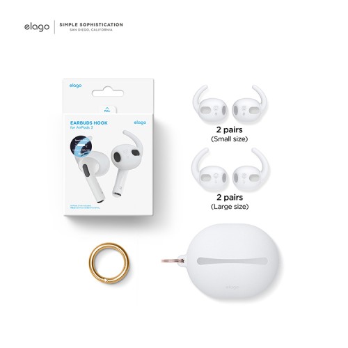 Накладки Elago Earbuds Hooks Cover для AirPods 3 (2021), Nightglow Blue (4 пары)