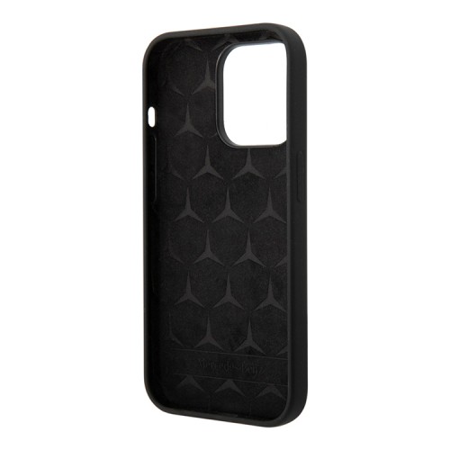 Чехол Mercedes Liquid Silicone Hard для iPhone 14 Pro, черный