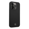 Чехол Mercedes Liquid Silicone Hard для iPhone 14 Pro, черный
