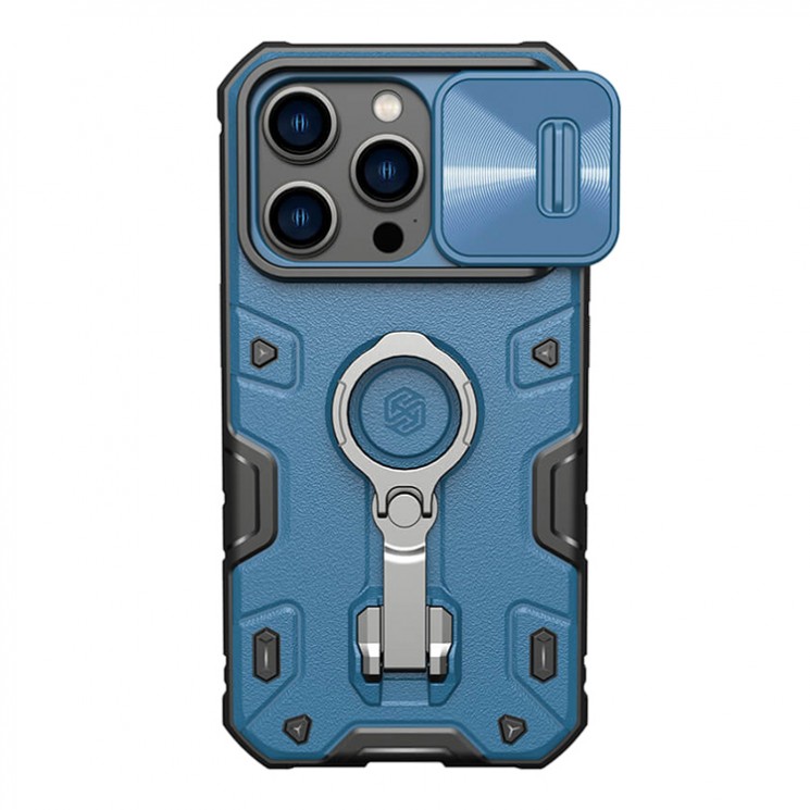 Противоударный чехол Nillkin CamShield Armor Pro для iPhone 14 Pro, синий