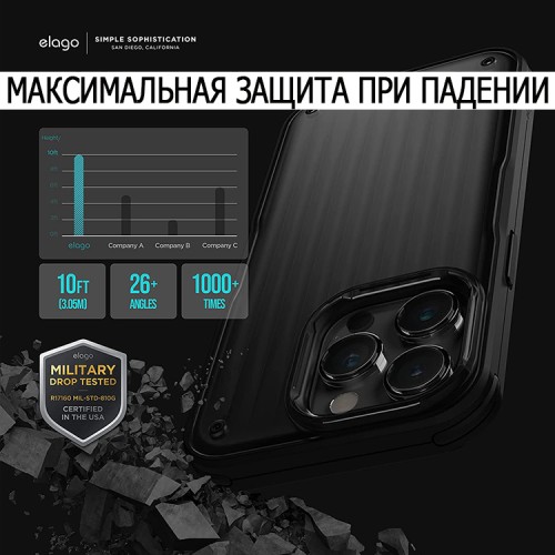 Чехол Elago BUCKLER для iPhone 14 Pro, черный