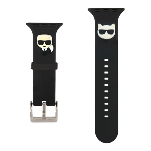 Ремешок Karl Lagerfeld Silicone Karl&Choupette heads для Apple Watch 49-46-45-44 mm, черный