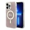 Чехол Guess 4G Hard для iPhone 14 Pro Max, розовый/золотой (MagSafe)