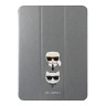 Чехол Lagerfeld PU Saffiano Karl & Choupette heads Folio для iPad Pro 12.9 (2020/21), серебристый